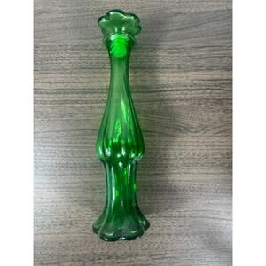 Vintage Avon Emerald Bud Vase Cologne Bottle Here’s My Heart Green Glass 1970s